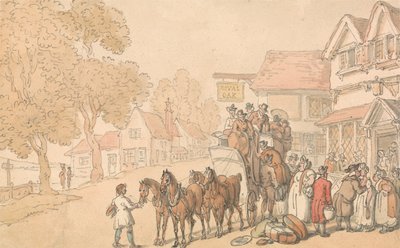 Caricamento di una diligenza da Thomas Rowlandson